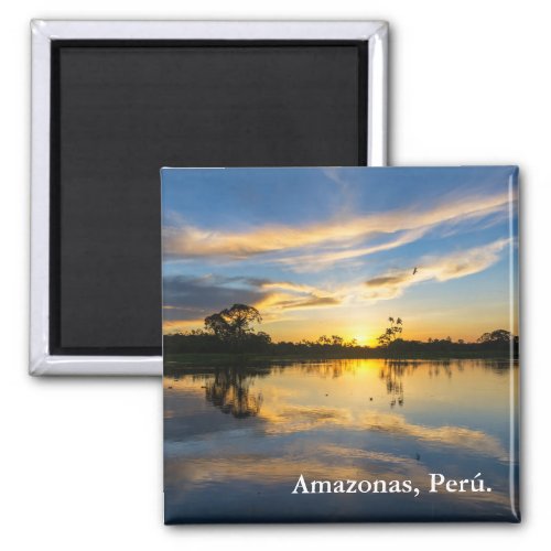 Sunset and Reflection in the Amazon Magnet