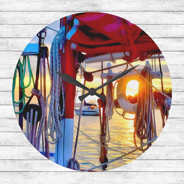 Sunset and Sailing on Lopez Island Clock (Creator Uploaded)