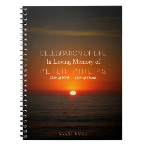 Sunset and Sea Celebration of Life Guest Book