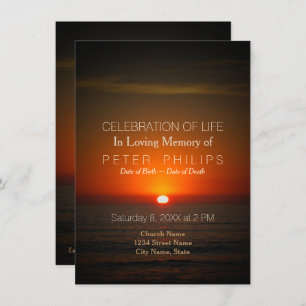 Sunset and Sea Celebration of Life Invitation