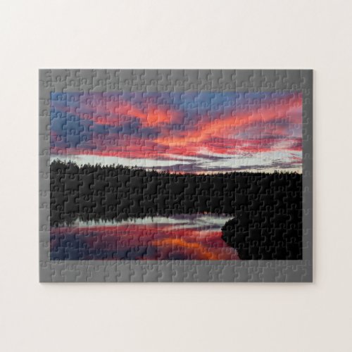 Sunset and Seawall Pond Acadia National Park Jigsaw Puzzle