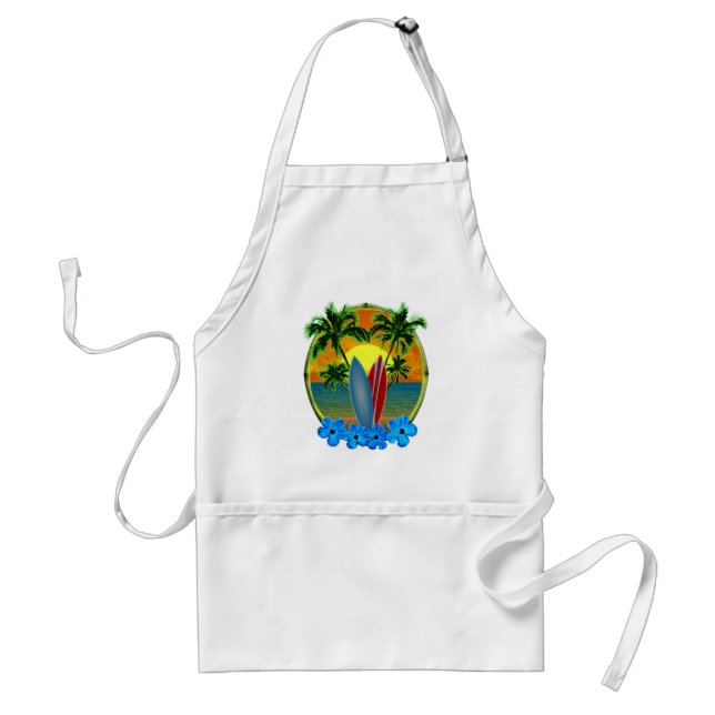 Sunset And Surfboards Adult Apron (Front)