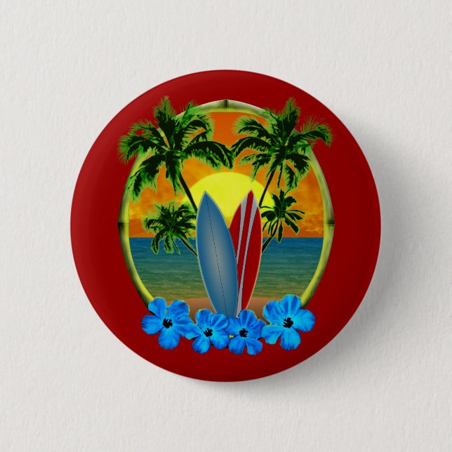 Sunset And Surfboards Button (Front)