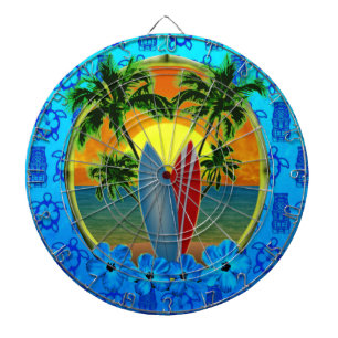Sunset And Surfboards Dart Board