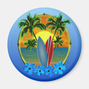 Sunset And Surfboards Magnet
