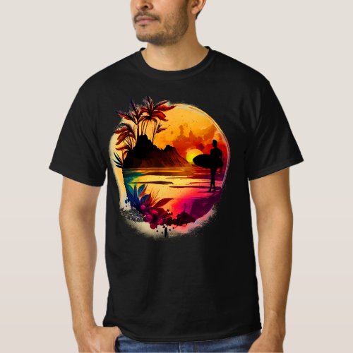 Sunset and Surfing T_Shirt