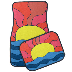 Sunset and Waves Car Floor Mat