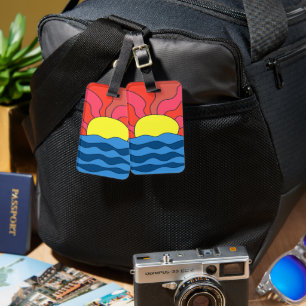 Sunset and Waves Luggage Tag