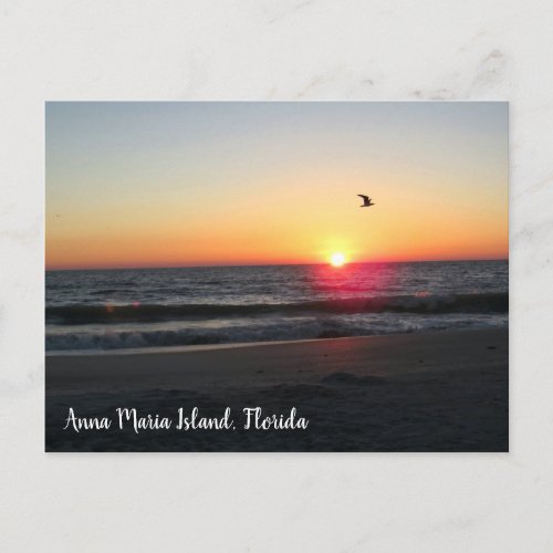 Sunset Anna Maria Island Florida travel Postcard