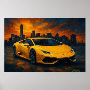 Sunset Apex Car Poster