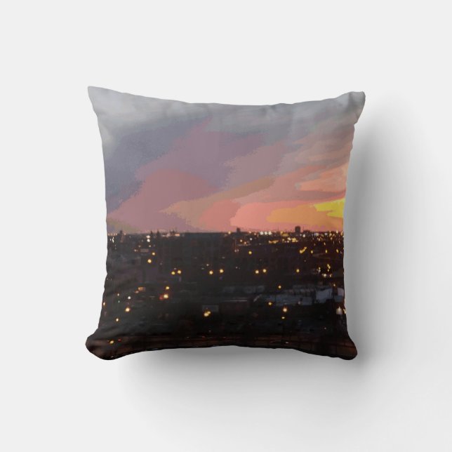 Sunset - April 6, 2018 7:34PM. Throw Pillow (Front)