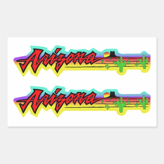 Sunset Arizona Rectangular Sticker (Front)
