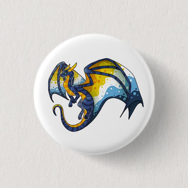"Sunset" Aroace Pride Dragon Button (Front)