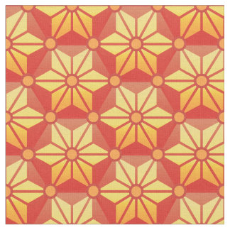 Sunset Asanoha - Traditional Japanese Pattern Fabric