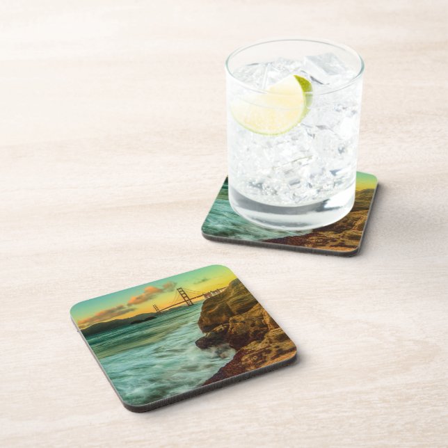 Sunset at Baker Beach Drink Coaster (Right Side)