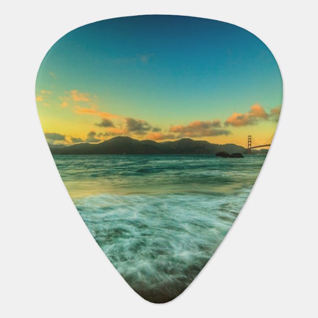 Sunset at Baker Beach Guitar Pick (Front)