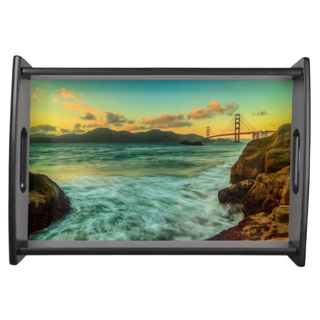 Sunset at Baker Beach Serving Tray (Front)