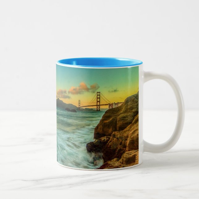 Sunset at Baker Beach Two-Tone Coffee Mug (Right)