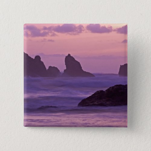 Sunset at Bandon Beach Sea Stacks Pinback Button