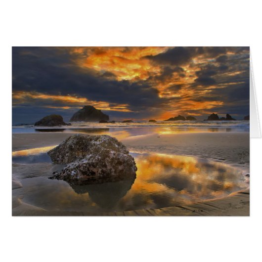 Sunset at Bandon, Oregon Cards (Front Horizontal)