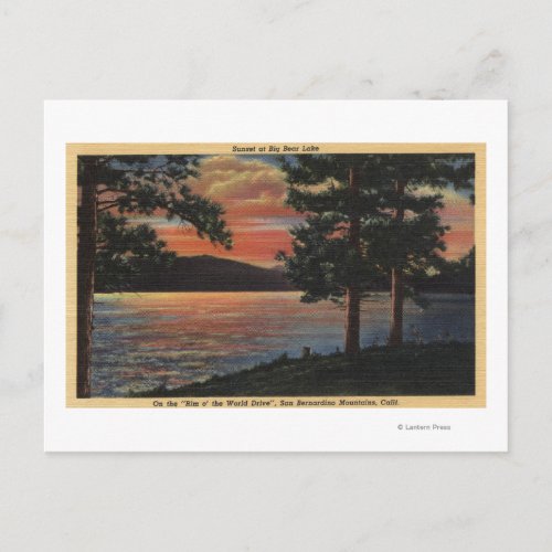 Sunset at Big Bear Lake Postcard