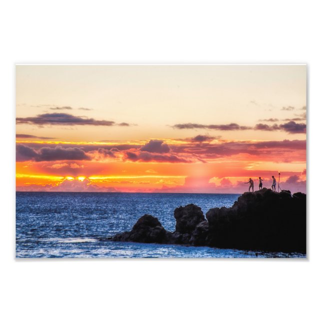 Sunset At Black Rock Photo Print (Front)