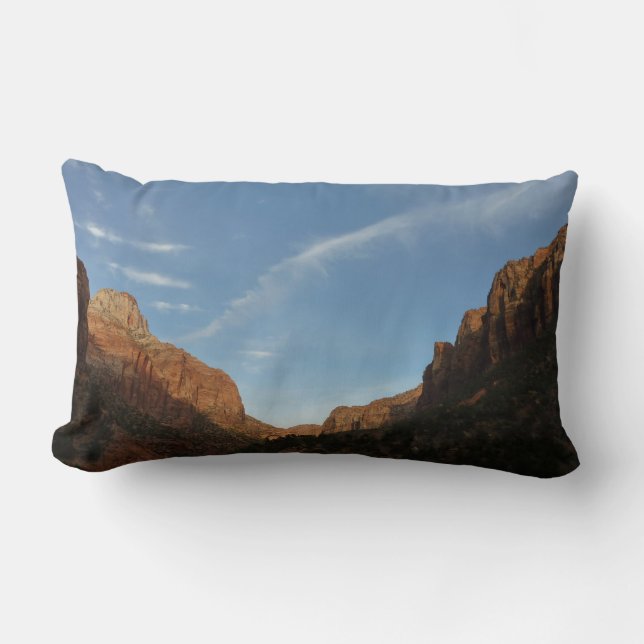 Sunset at Canyon Junction at Zion National Park Lumbar Pillow (Front)
