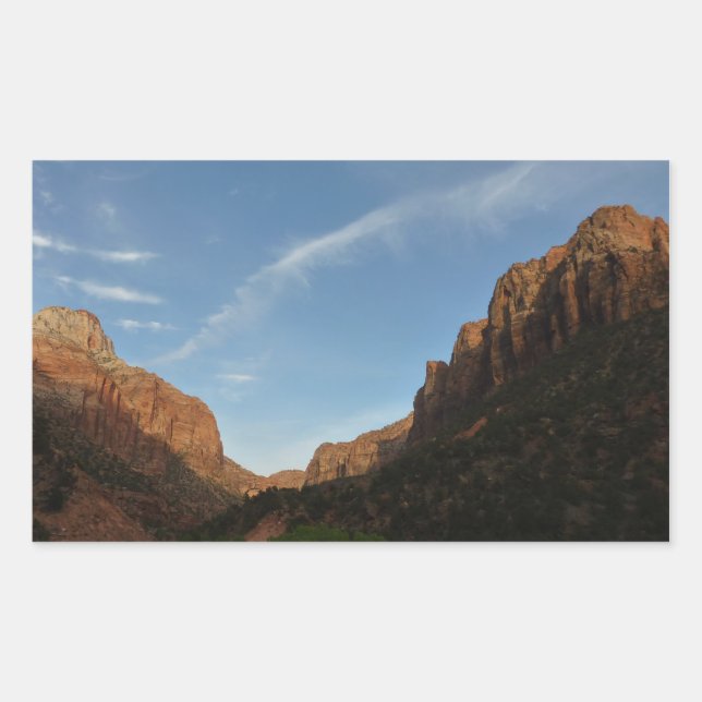 Sunset at Canyon Junction at Zion National Park Rectangular Sticker (Front)