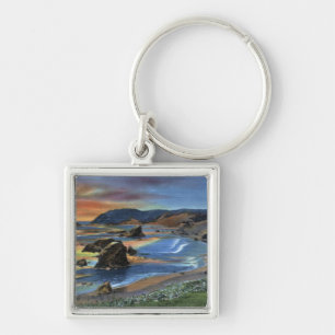 Sunset at Cape San Sabastian on Oregon Keychain