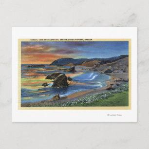 Sunset at Cape San Sabastian on Oregon Postcard