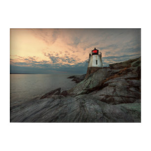 Sunset At Castle Hill Lighthouse Acrylic Print