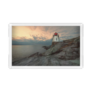 Sunset At Castle Hill Lighthouse Acrylic Tray