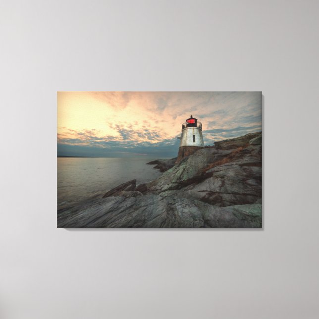 Sunset At Castle Hill Lighthouse Canvas Print (Front)