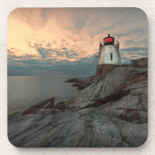 Sunset At Castle Hill Lighthouse Coaster