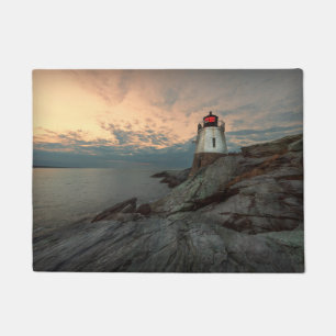 Sunset At Castle Hill Lighthouse Doormat