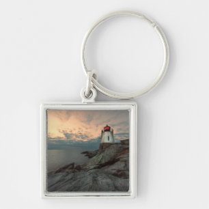 Sunset At Castle Hill Lighthouse Keychain