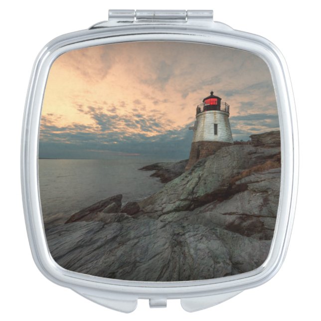 Sunset At Castle Hill Lighthouse Mirror For Makeup (Front)