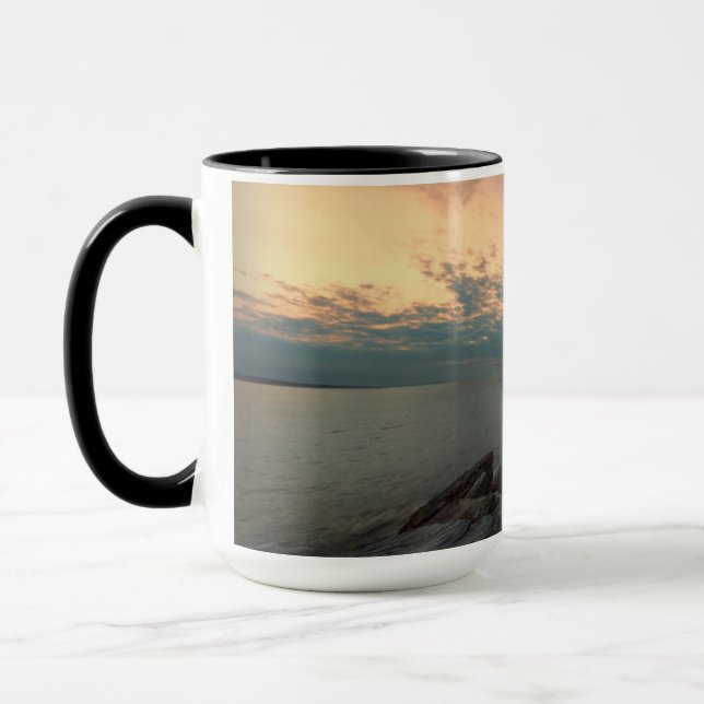 Sunset At Castle Hill Lighthouse Mug (Left)