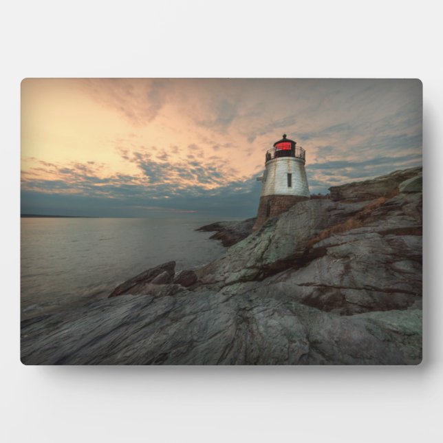 Sunset At Castle Hill Lighthouse Plaque (Front)