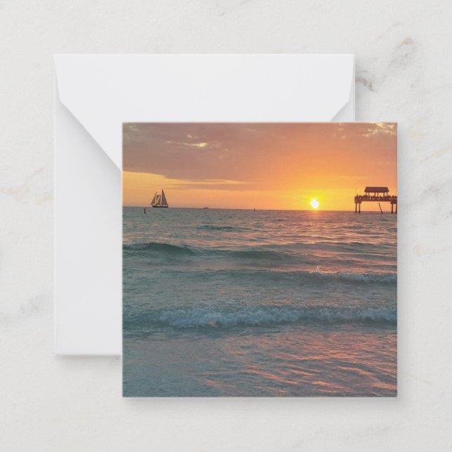 Sunset at Clearwater Beach Magnet Note Card (Front)