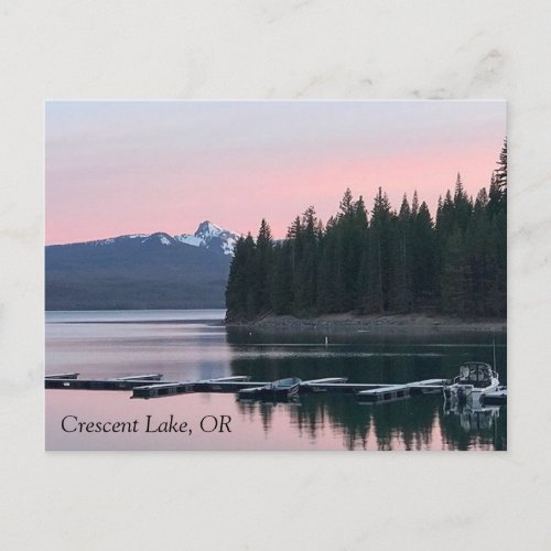 Sunset at Crescent Lake Oregon Postcard