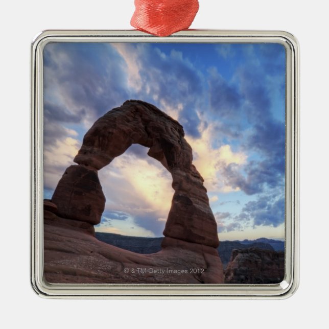 Sunset at Delicate Arch Metal Ornament (Front)