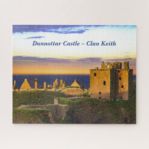 Sunset At Dunnottar Castle  Scottish Clan Keith Jigsaw Puzzle