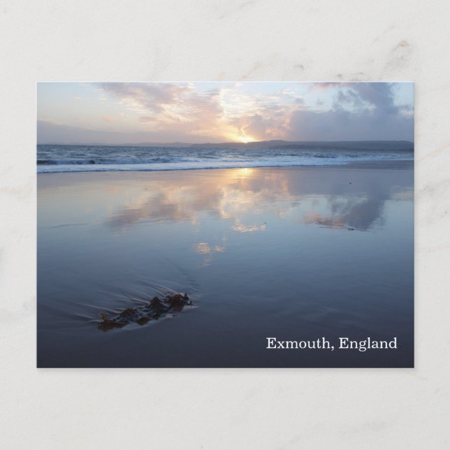 Sunset at Exmouth beach Postcard (Front)
