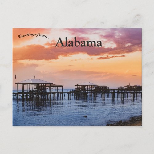 Sunset at Fairhope Alabama Postcard