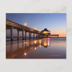 Sunset at Fishing Pier, Fort Myers Beach, Postcard