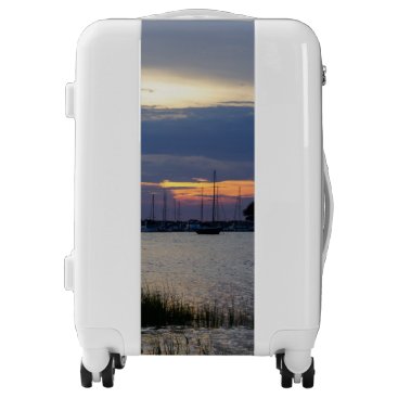 Sunset At Folly Harbor Luggage Sunset At Folly Harbor Luggage