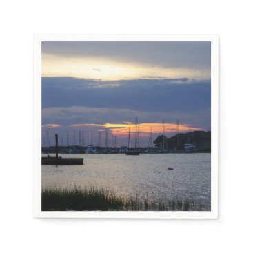 Sunset At Folly Harbor Paper Napkin Sunset At Folly Harbor Paper Napkin