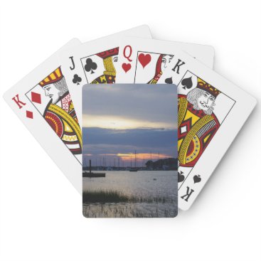 Sunset At Folly Harbor Playing Cards Sunset At Folly Harbor Playing Cards