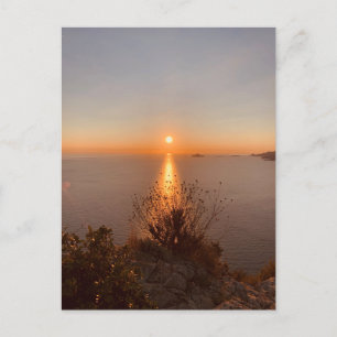 Sunset At French Riviera in Cassis France Postcard